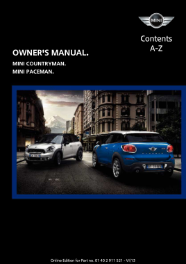 2014 Mini USA COUNTRYMAN Paceman Owners Manual